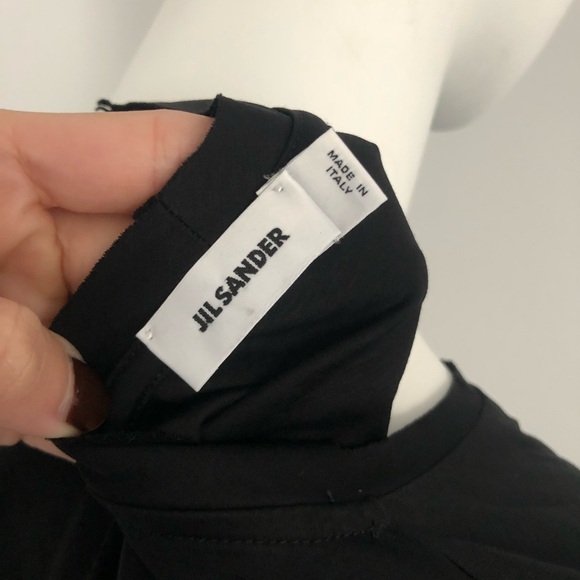 Jil Sander Black Asymmetric T-Shirt - Picture 7 of 8